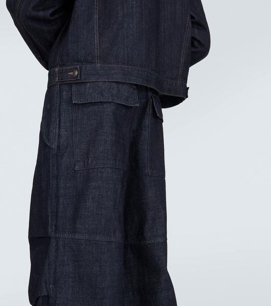 Draped denim pants 