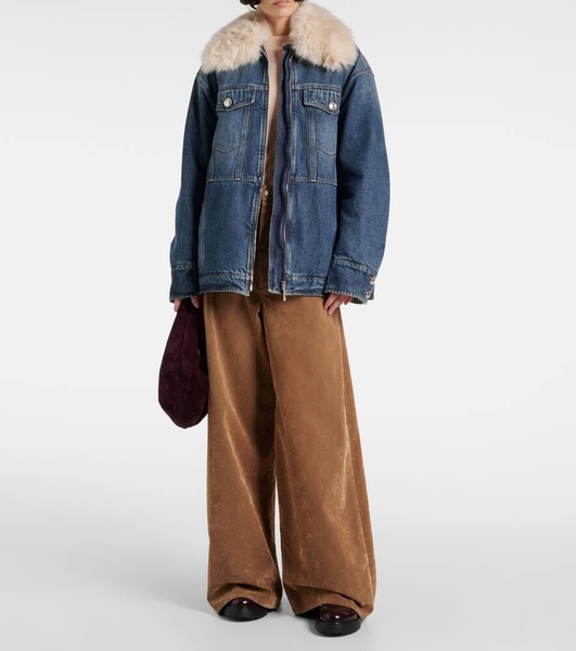 Calcina faux fur-trimmed denim jacket