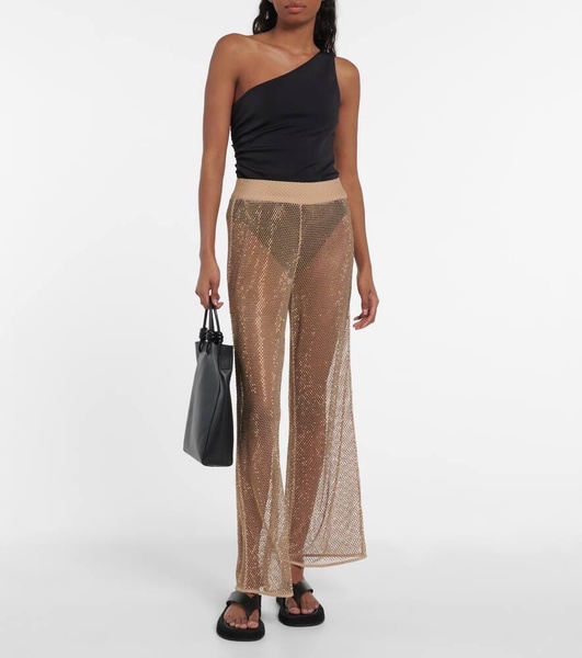 Sullivan crystal-embellished mesh pants