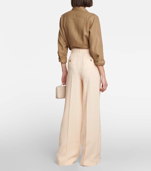 Nyack wide-leg linen and wool pants