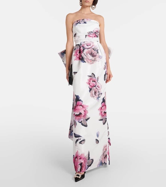 Aveline floral strapless taffeta gown