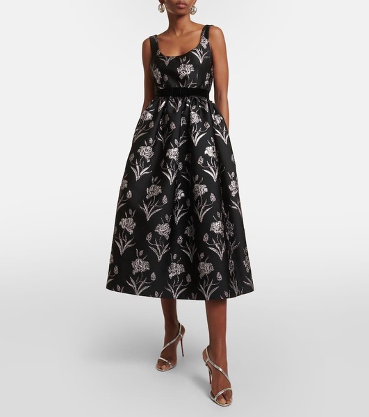 Astrea floral-printed satin midi dress