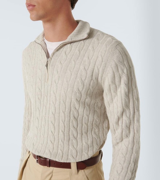 Mezzocollo Treccia cashmere sweater