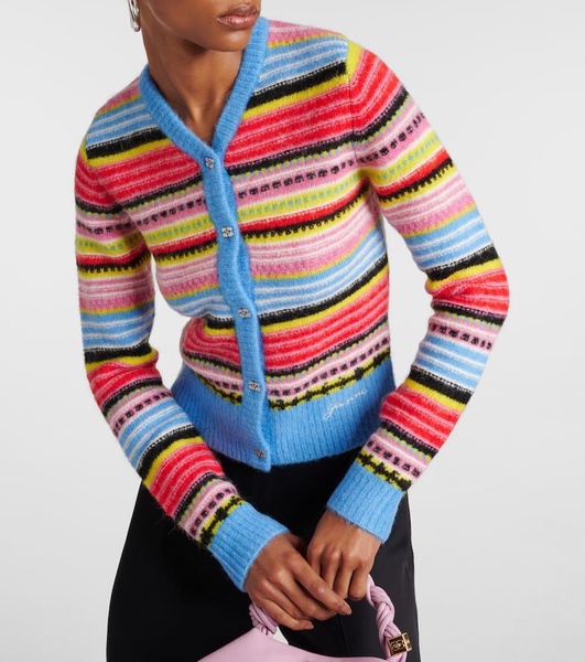 Striped wool-blend cardigan 