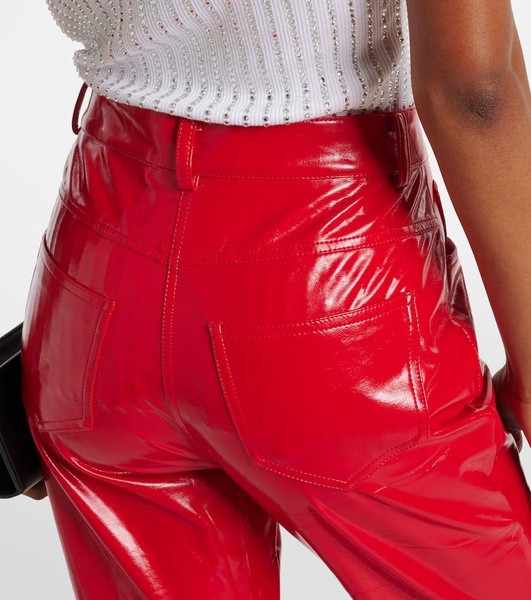 Faux leather bootcut pants