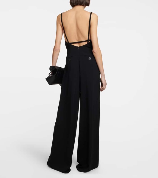 Tabarin wide-leg cady jumpsuit