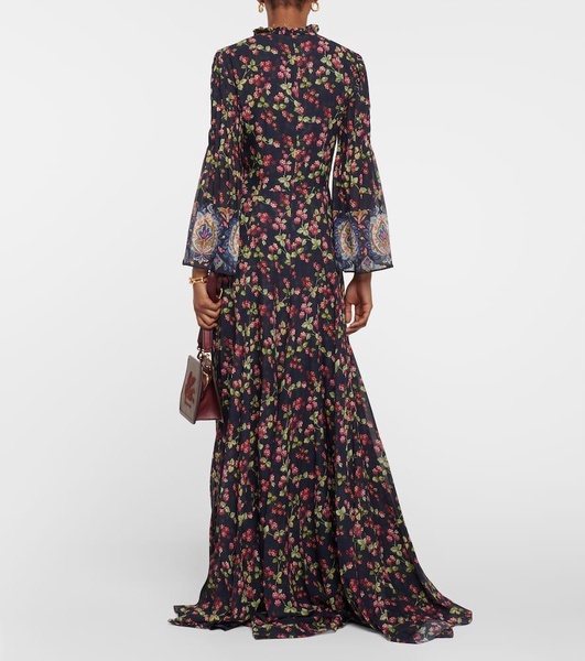 Floral silk gown