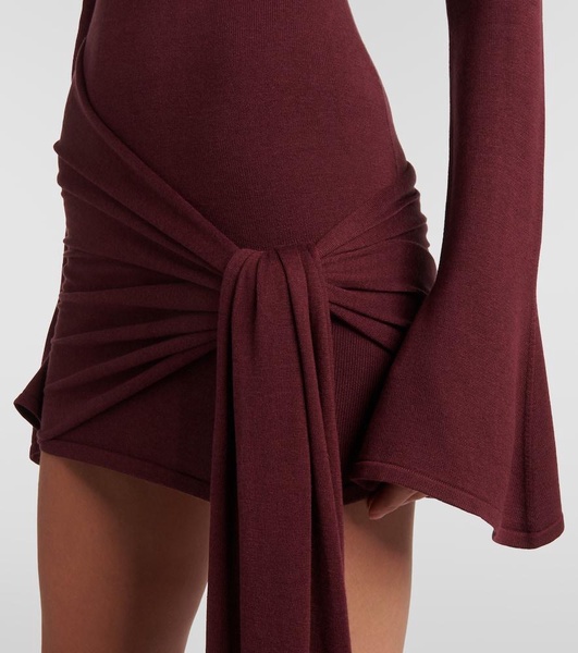 Draped silk-blend jersey minidress