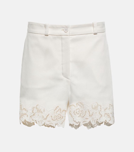 Embroidered cotton shorts