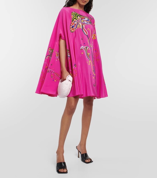 Printed silk kaftan