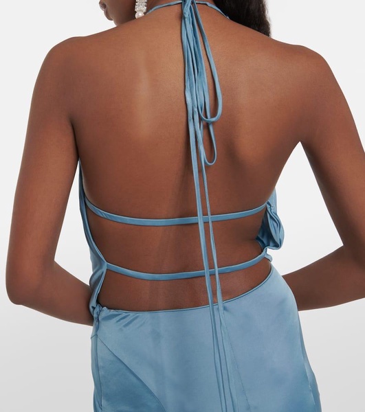 Open-back satin gown