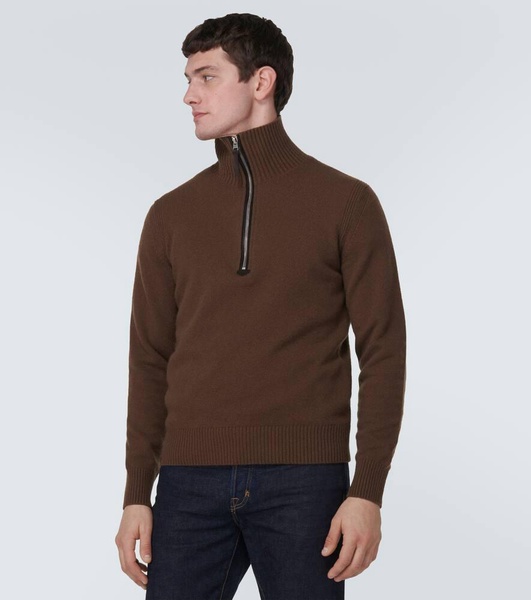 Wool-blend half-zip sweater