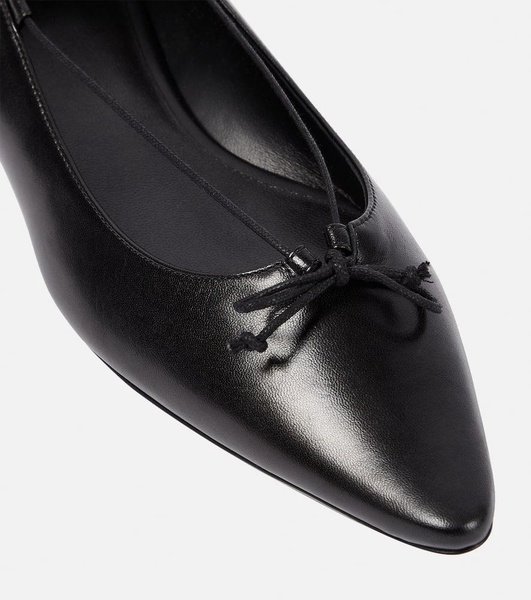 Claudette Bow leather ballet flats