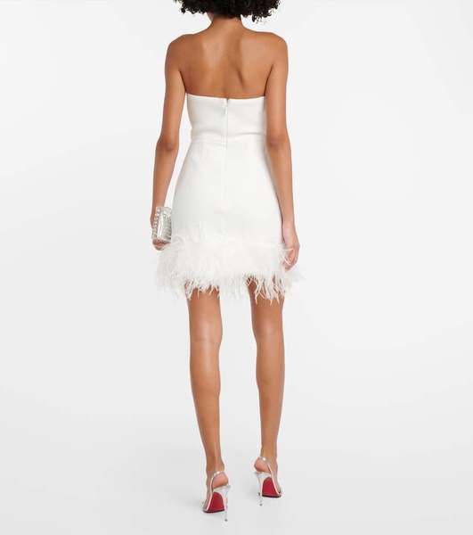 Bridal Evelyn feather-trimmed minidress