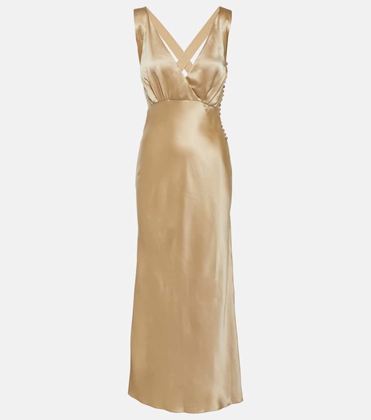 Milo silk charmeuse midi dress