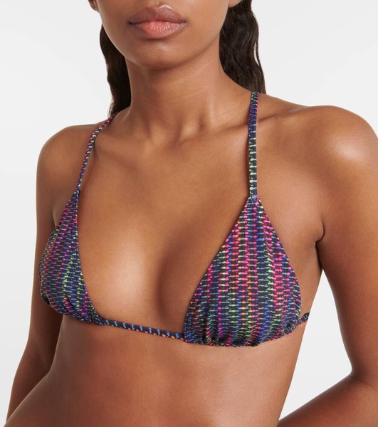 Rayon printed triangle bikini top