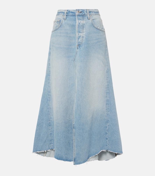 Mina Reworked denim midi skirt