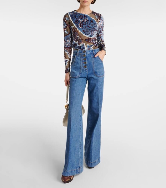 High-rise flared jeans