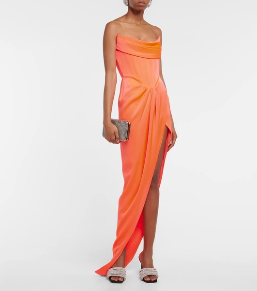 Harland satin crêpe gown