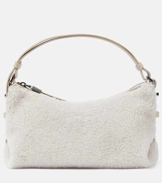 Faux shearling shoulder bag