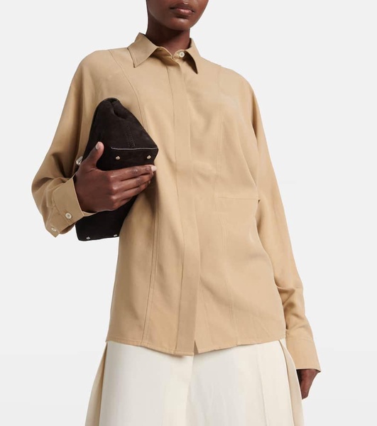 Silk poplin shirt