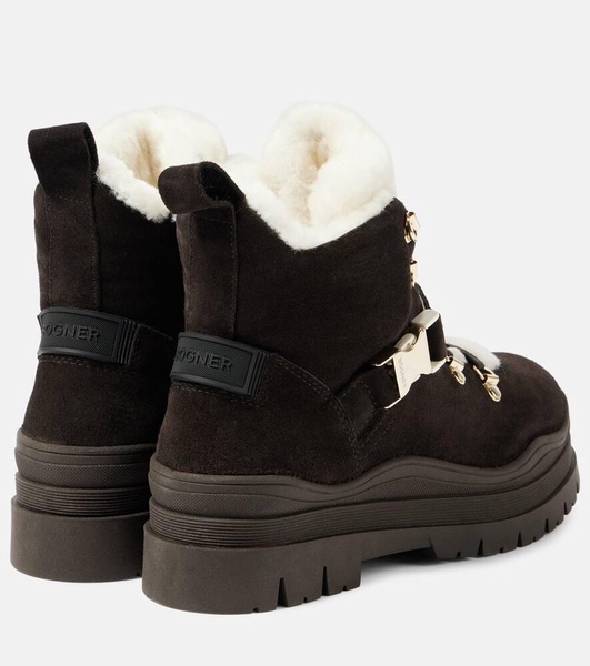 Arosa shearling-trimmed suede ankle boots