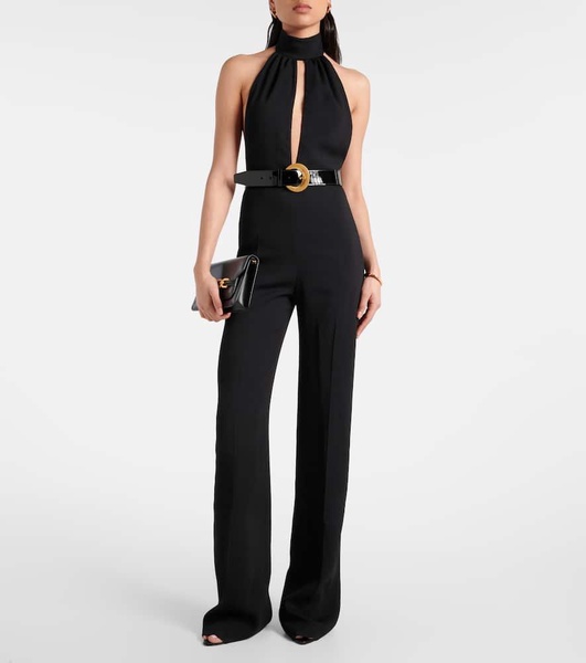 Halterneck sable jumpsuit