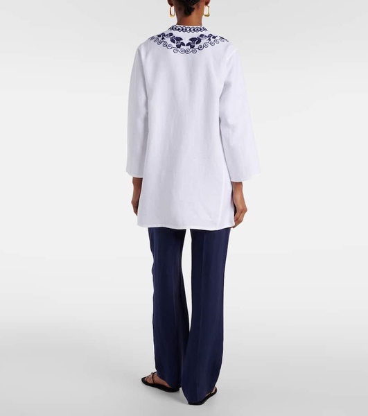 Sophia embroidered linen kaftan