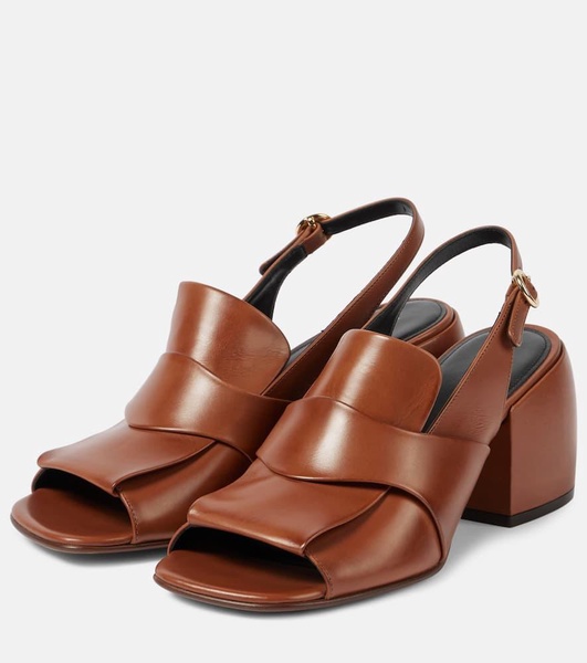 Leather slingback mules