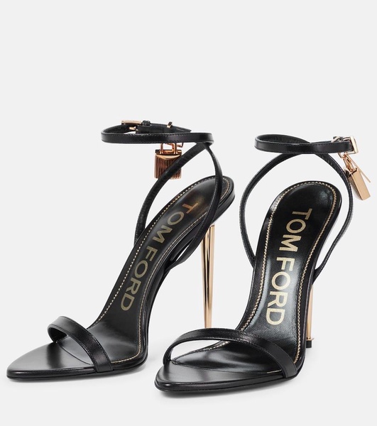 Padlock leather sandals