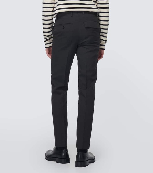 Low-rise wool slim pants