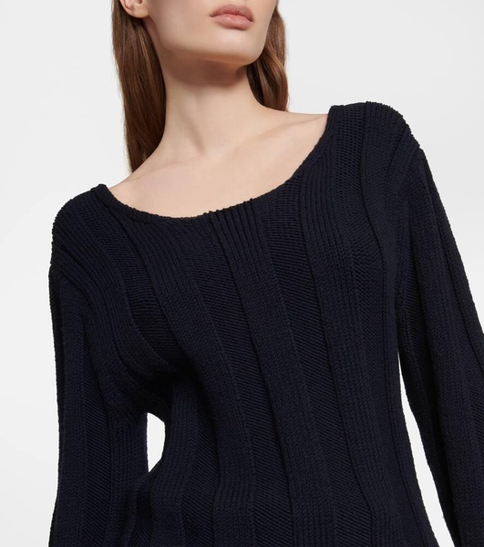 Ribbed-knit wool sweater