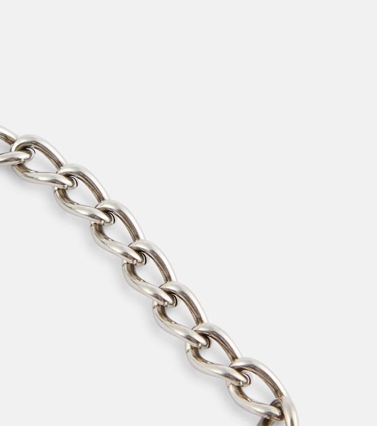 Logo tag brass chain bracelet