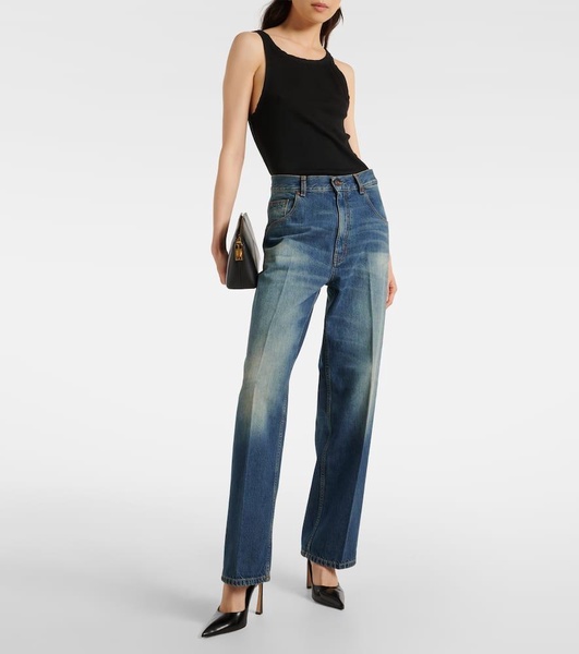 Low-rise straight jeans