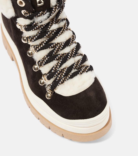 Arosa shearling-lined suede lace-up boots