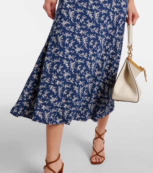 Floral jersey midi dress