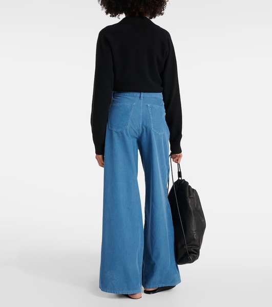 Chan cotton corduroy wide-leg pants