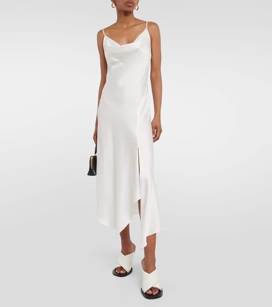 Asymmetrical midi slip dress