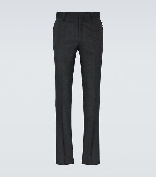 Low-rise wool slim pants