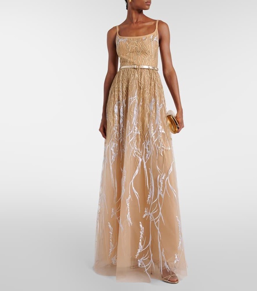 Arboreal embroidered gown