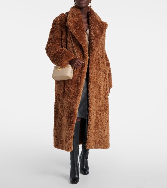 Faux fur wrap coat