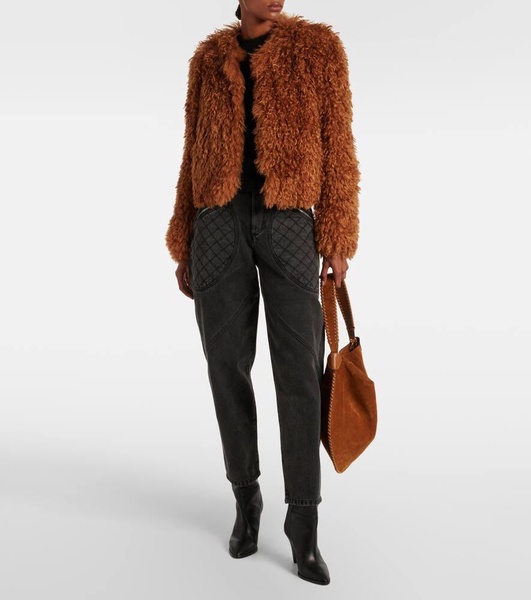 Faustine cropped faux-shearling jacket