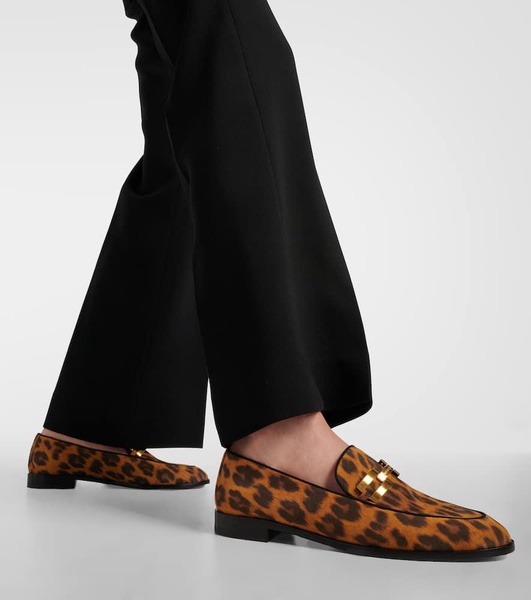 Brandi leopard-print leather loafers