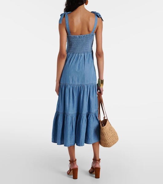 Tola tiered cotton-blend midi dress