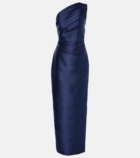 Kira one-shoulder twill gown