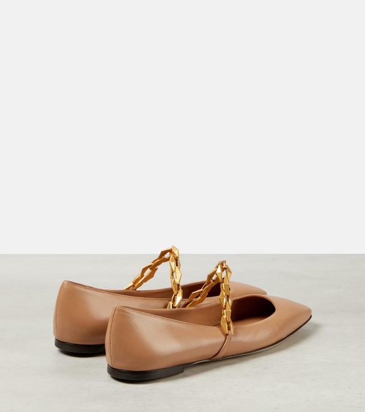 Diamond Tilda leather ballet flats