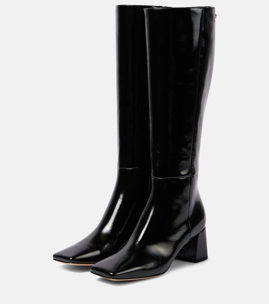 55 patent leather knee-high boots