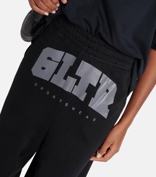 Logo high-rise cotton jersey sweatpants