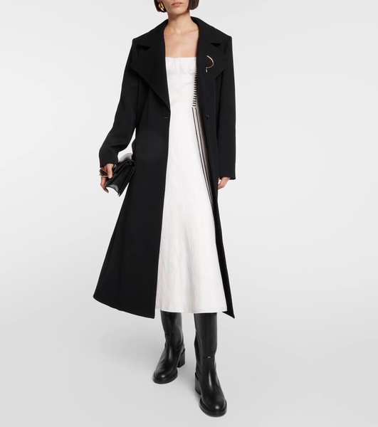 Double-breasted wool coat