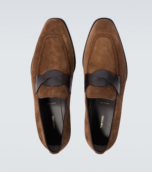 Elkan suede and leather loafers